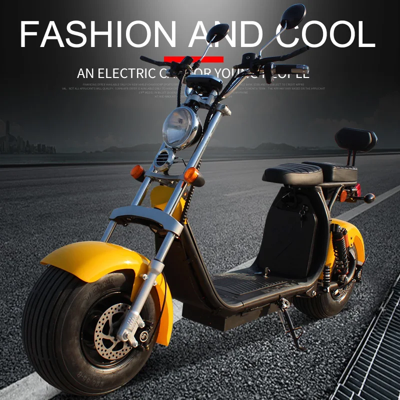 

Wide Tire Two Wheels With Good Quality Citycoco Electric Scooter 1500W 60V 12AH Scooters Adult CityCoco with 2 Seat Key Start