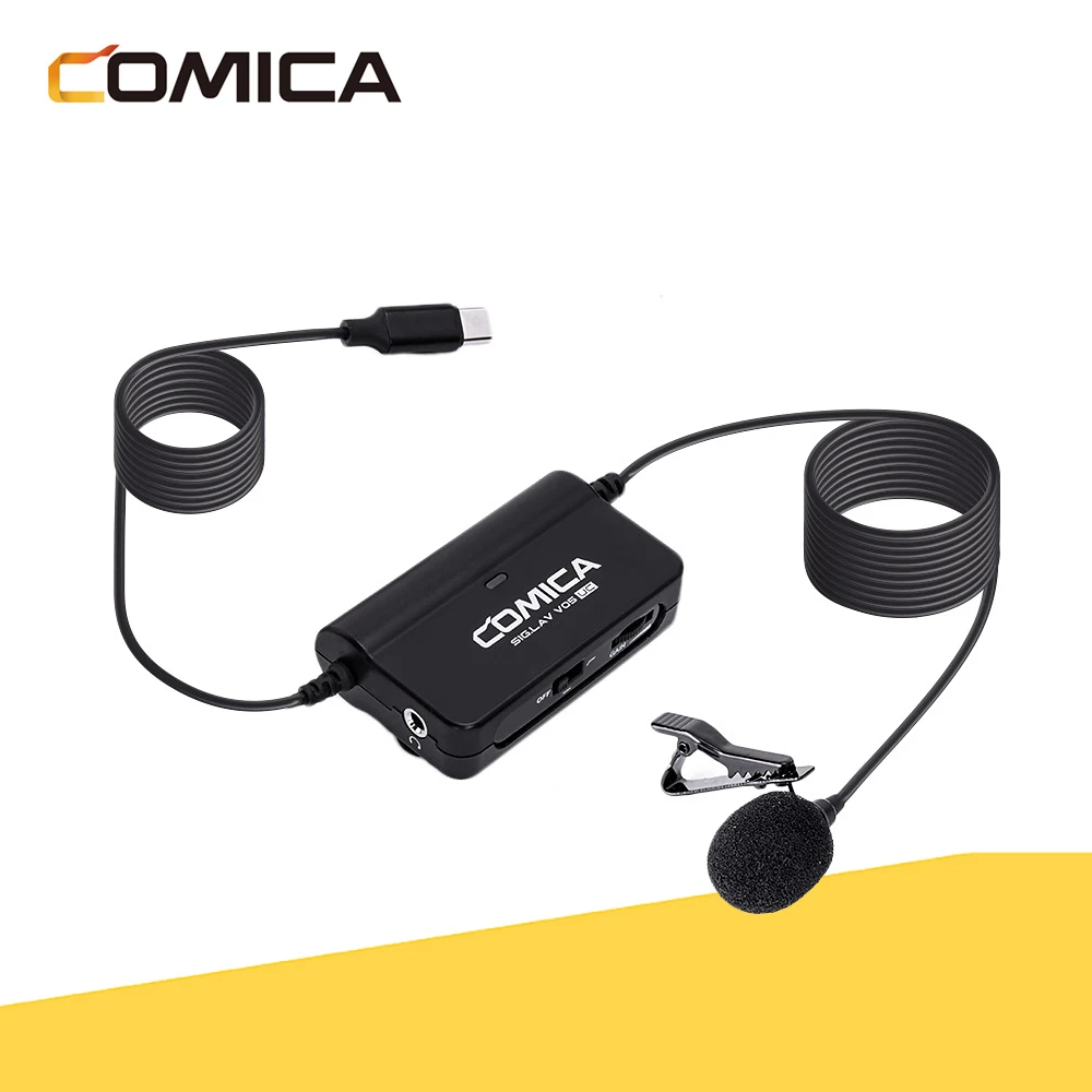 

Comica SIG.LAV V05 UC/MI Multi-functional Single Lavalier Microphone Omnidirectional Mic For Smartphone USB-C Interface Devices