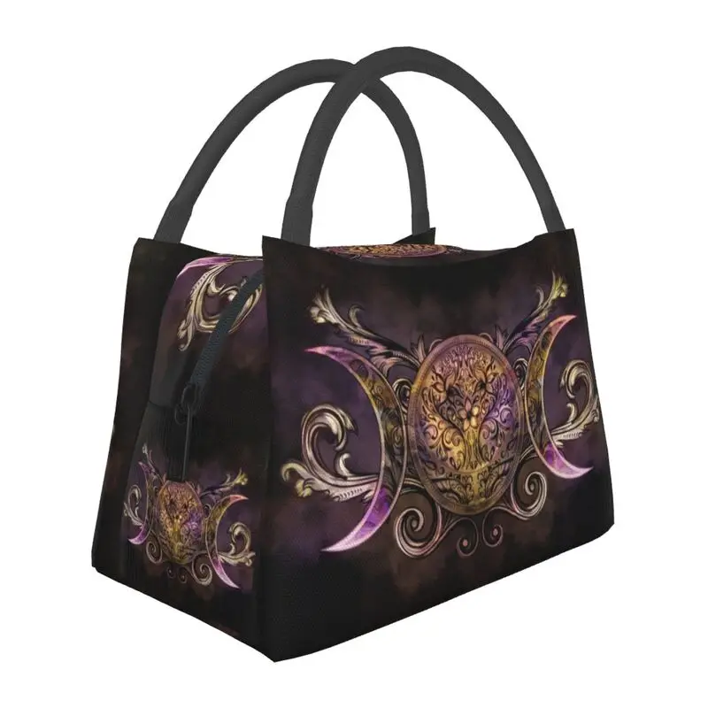 

Triple Moon Goddess Midnight Shimmer Insulated Lunch BagResuable Pagan Wiccan Thermal Cooler Lunch Tote Office Picnic Travel