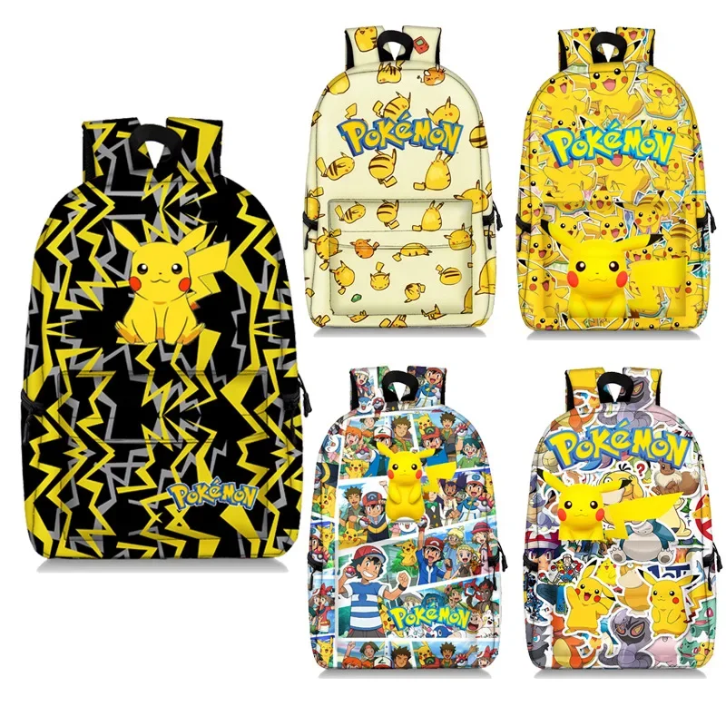 

The New Pikachu Student Pikachu Schoolbag Pokémon Backpack Reduces The Burden and Is Comfortable and Large-capacity Full-print