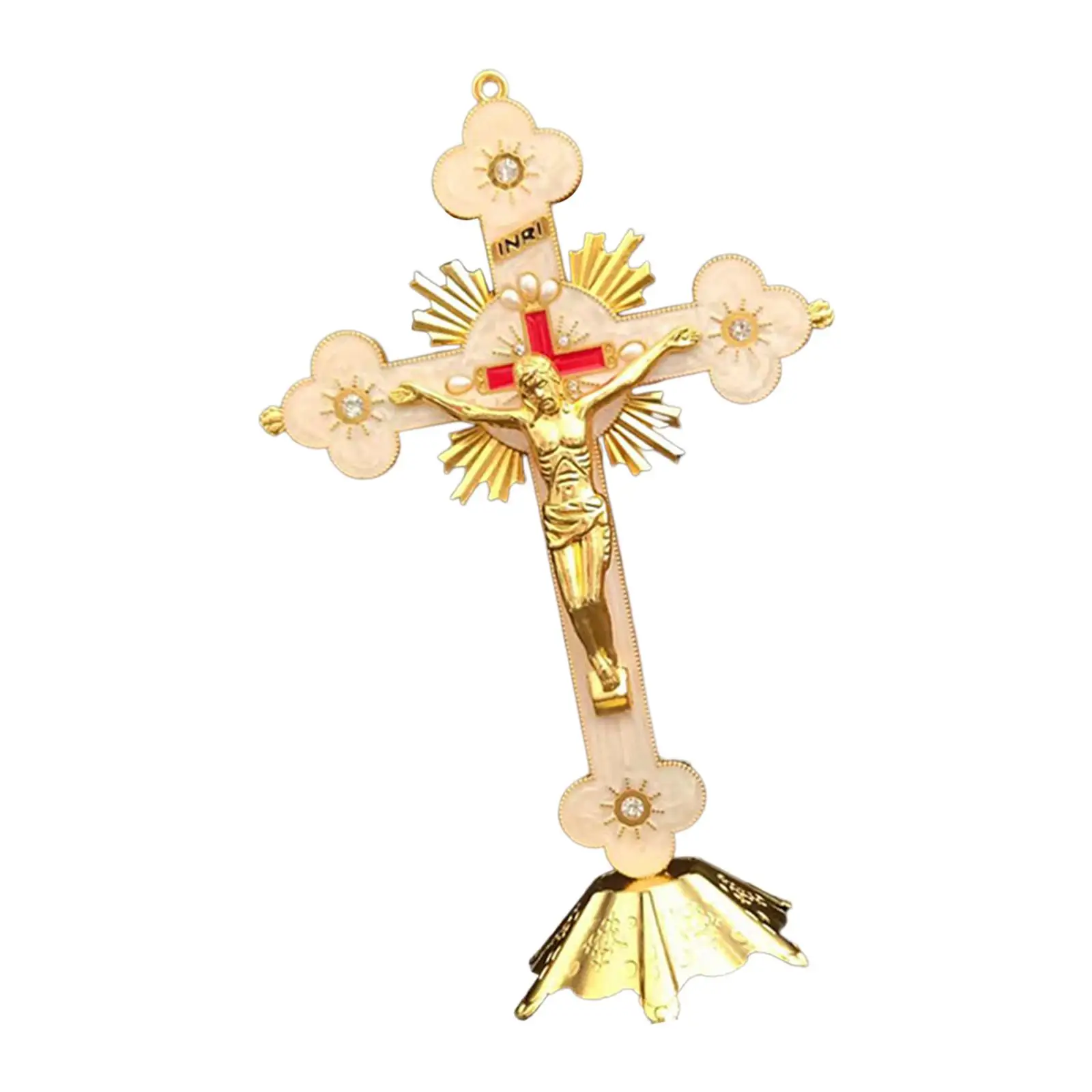 

Standing Crucifix Figurine Catholic Collection Jesus Cross Statue, Table Cross for Chapel Home Decor Prayers Table Living Room