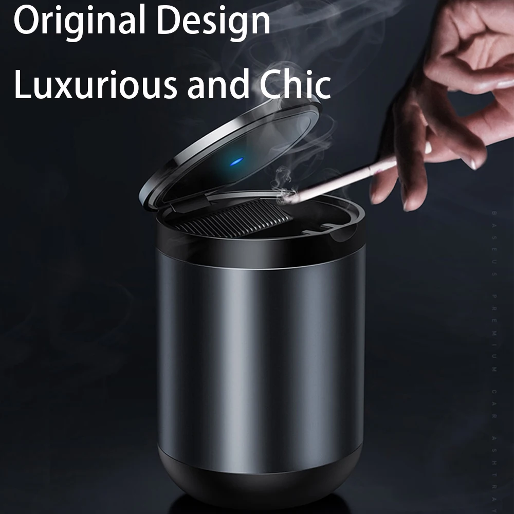 Автомобильная пепельница со светодиодной подсветкой алюминиевая чашка