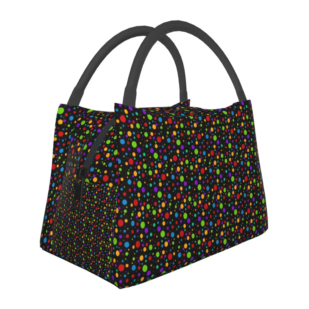 

Polka Dot Rainbow Lunch Bag Retro 60s Cute Lunch Box School Portable Tote Food Bags For Women Oxford Designer Cooler Bag