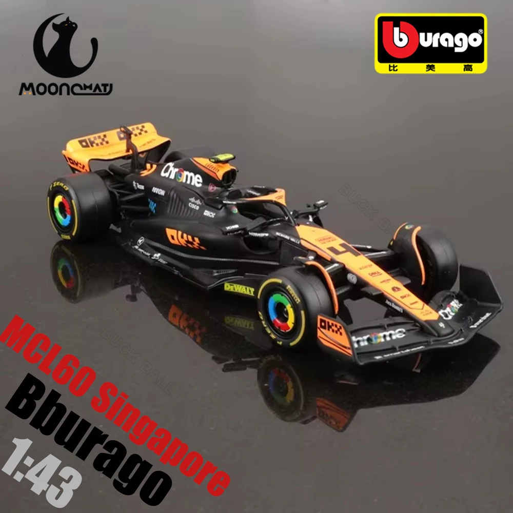 Bburago 1:43 MCL60 Сингапур Гран-при Монако Макларен 4 # Ландо Норрис 81 Миниатюрная литая
