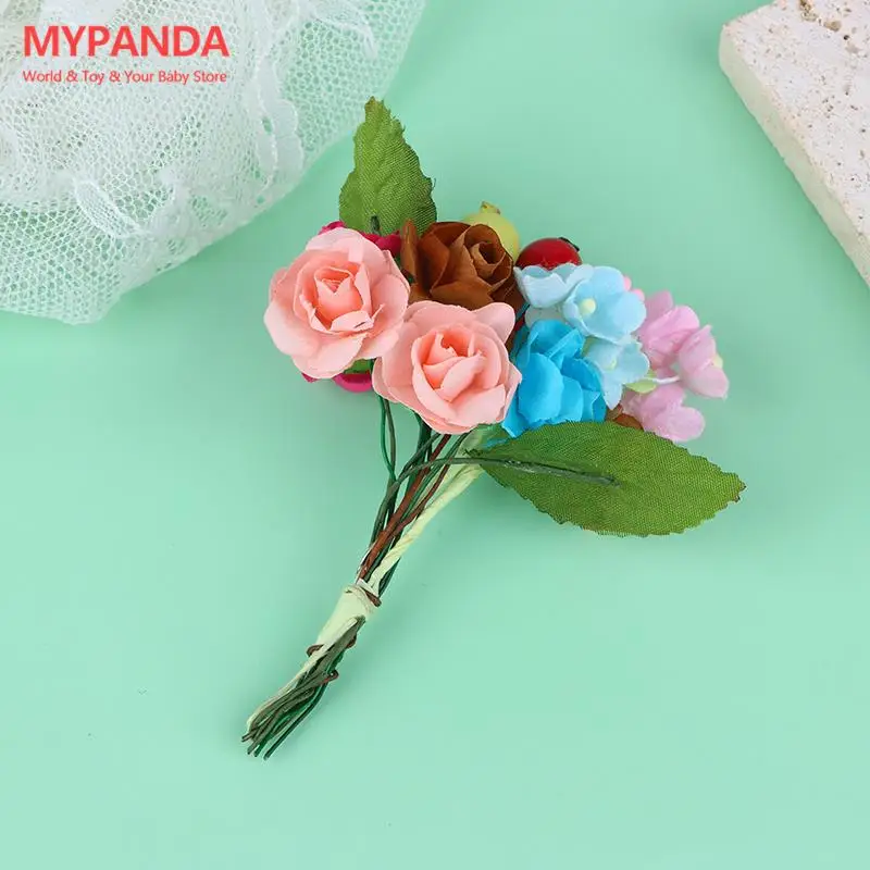 

1 шт., масштаб 1:12, искусственный букет, миниатюрная модель кукольного домика с цветами, украшение для дома, сцена, игрушки, 5, 5 Х5, 5 х8 см