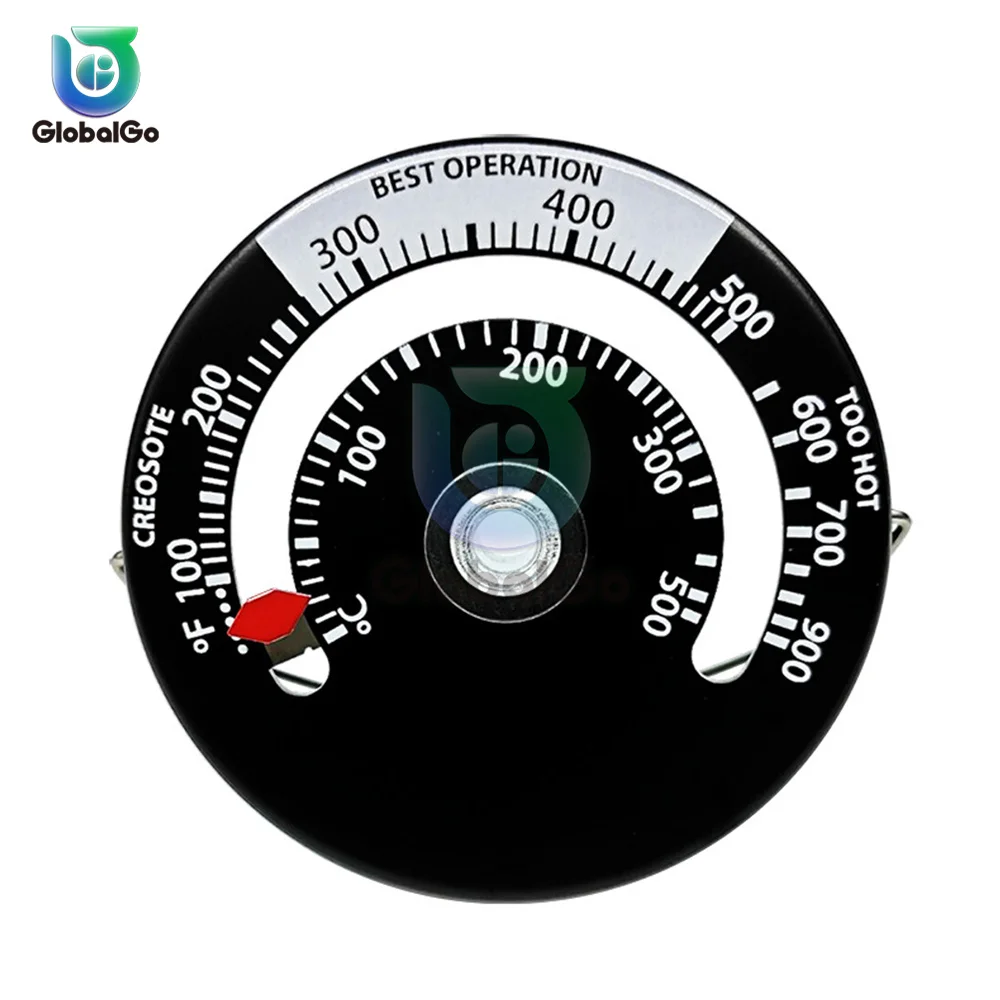 

Hot Hermometer Magnetic Wood Stove Heater Thermometer Fireplace Fan Stove with Probe Household Sensitivity Barbecue Oven Tool
