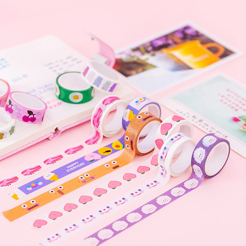 

5m Cute Cartoon Pattern Washi Tape Decorative Stationery Material Japanese Paper Sticker Masking Tape