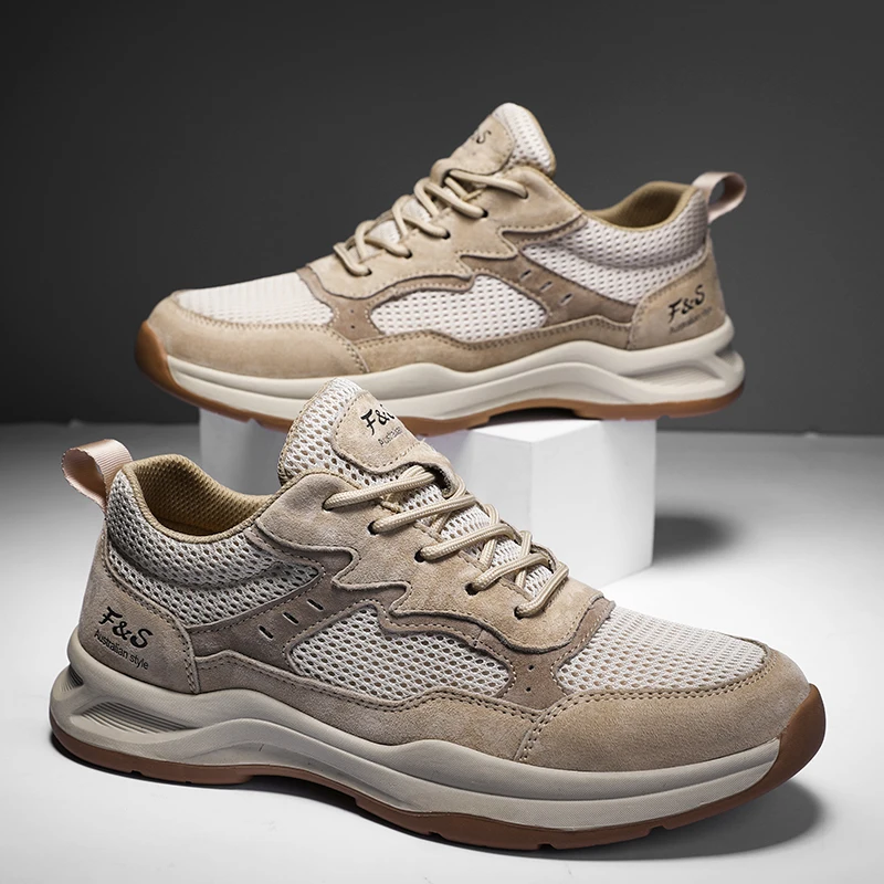 Autuspin Women's Spring Sport Shoes Genuine Leather Platform Vulcanized Sneakers Female Outdoor Lace Up Retro Casual Shoes Woman