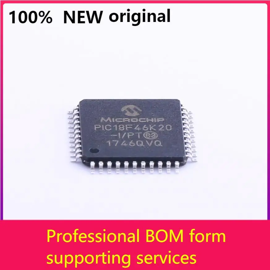 

MCU 8-bit PIC18 PIC RISC 64KB Flash 2,5 V/3,3 V 44-контактный лоток TQFP-лотки PIC18F46K20-I/PT100 % оригинал