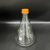shuniu thread river mouth triangle reagent bottlewith yellow screw coverborosilicate glass 3 3capacity 3000mlyellow cap
