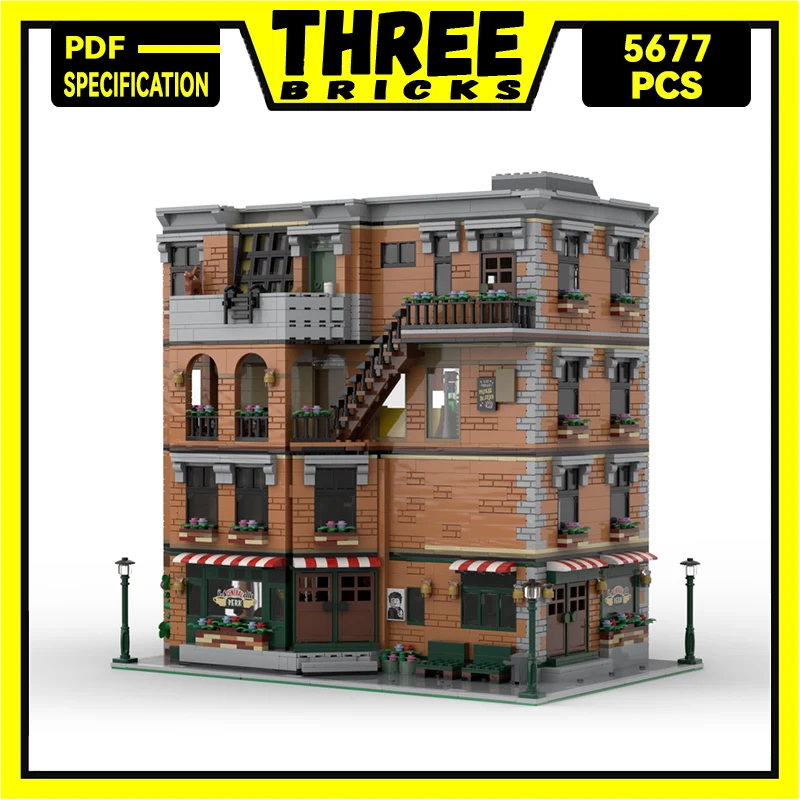 

Moc Building Blocks Street View Model Series Living Apartment Technical Bricks DIY Assembly Famous Toys For Childr Holiday Gifts