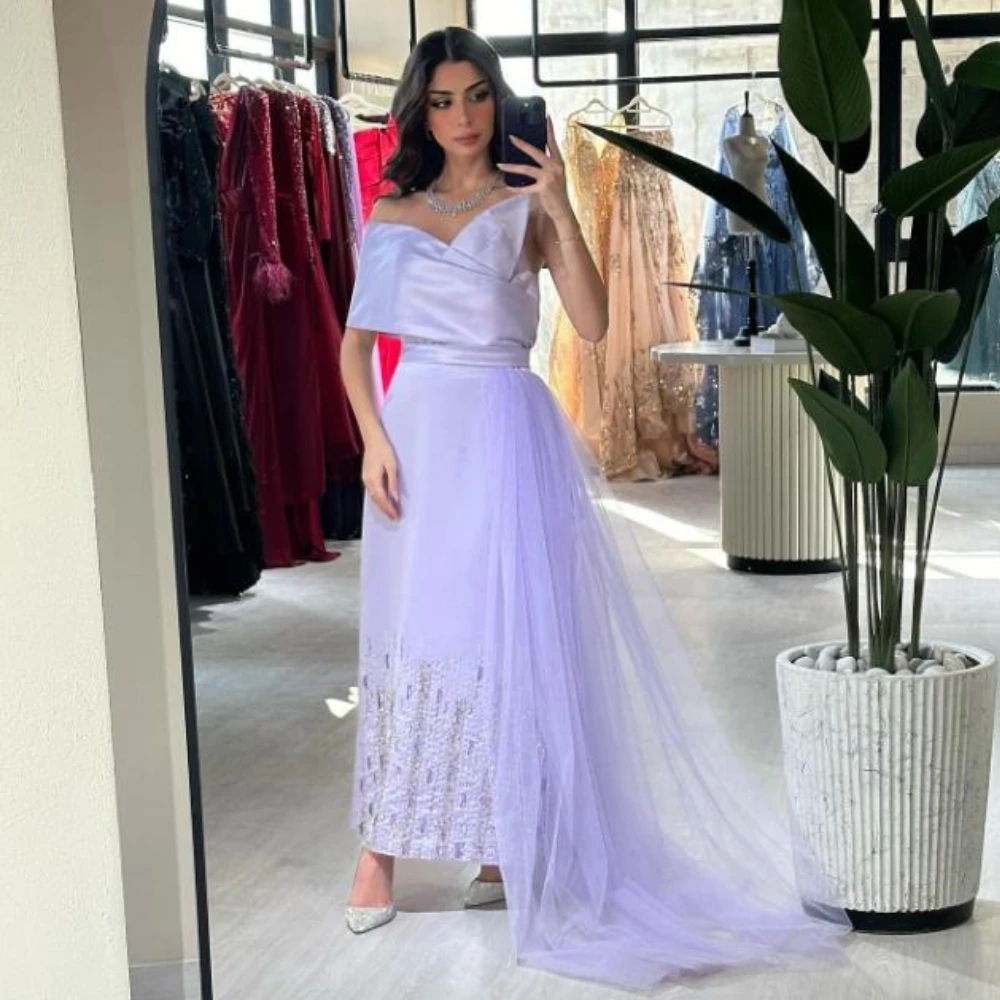 Индивидуальное вечернее платье трапециевидной формы с бисером и складками на