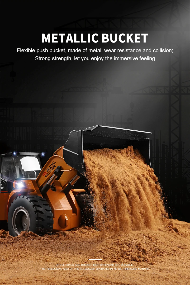 WLTOYS 14800 1:14 8CH Электрический бульдозер с дистанционным управлением RC грузовик