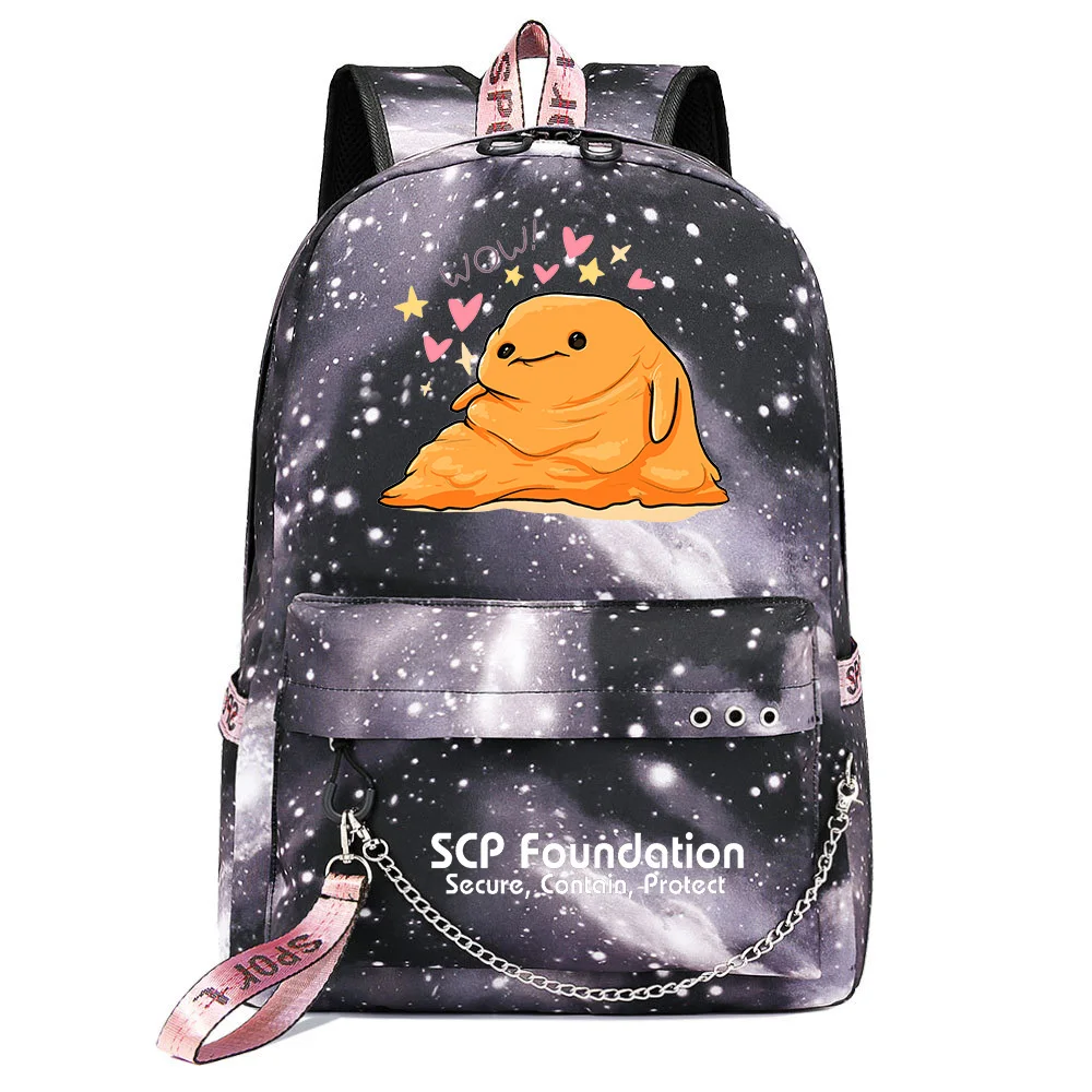 

SCP Secure Contain Protect USB Backpack School Bag Laptop Rucksack Women Men Backbag Travel Daypacks Chain Backpack Mochilas