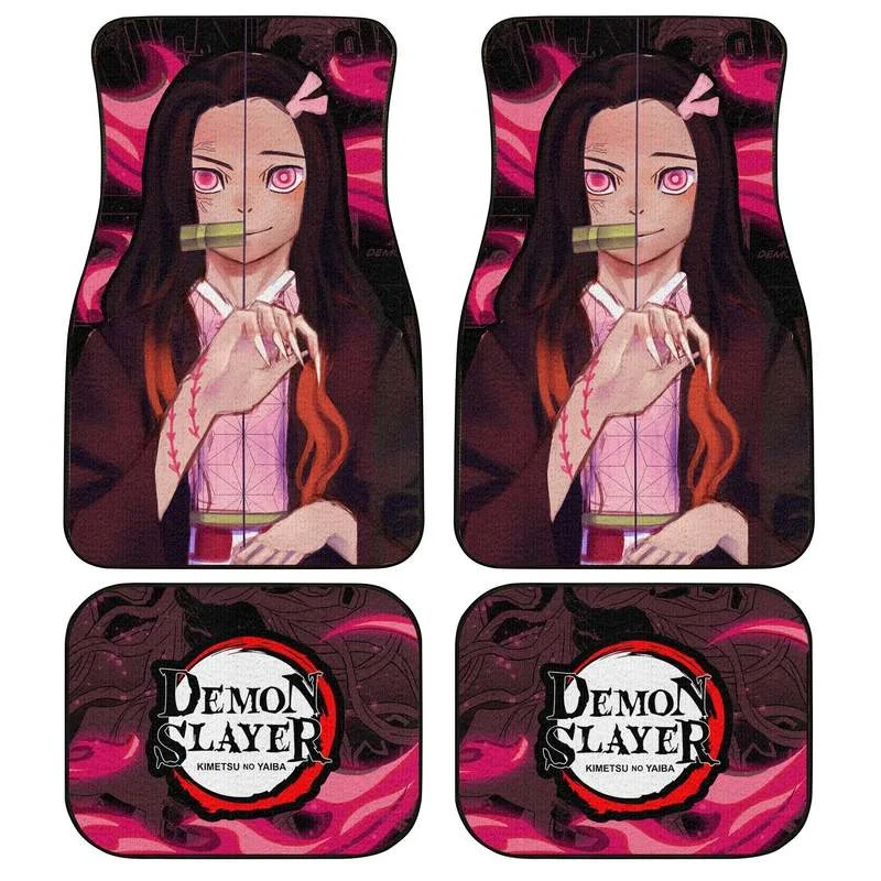 

Demon Slayer Nezuko Car Floor Mats Custom Anime Car Accessories 4PCs Pack