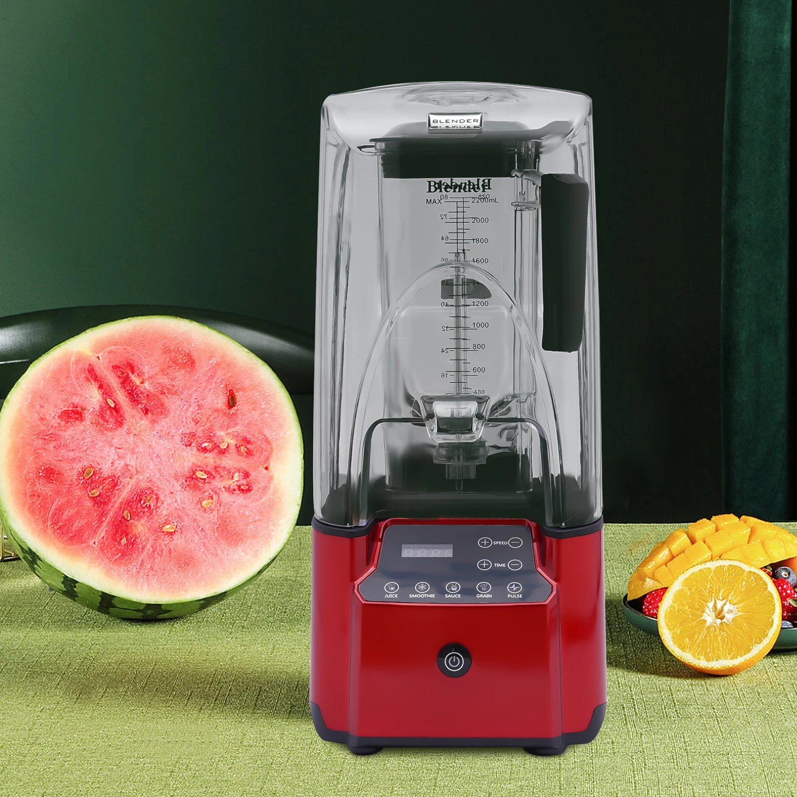 

Eatssode 2.2L 2200W Commercial Soundproof Cover Blender Mixer Juicer Food Processor Ice Smoothies Crusher