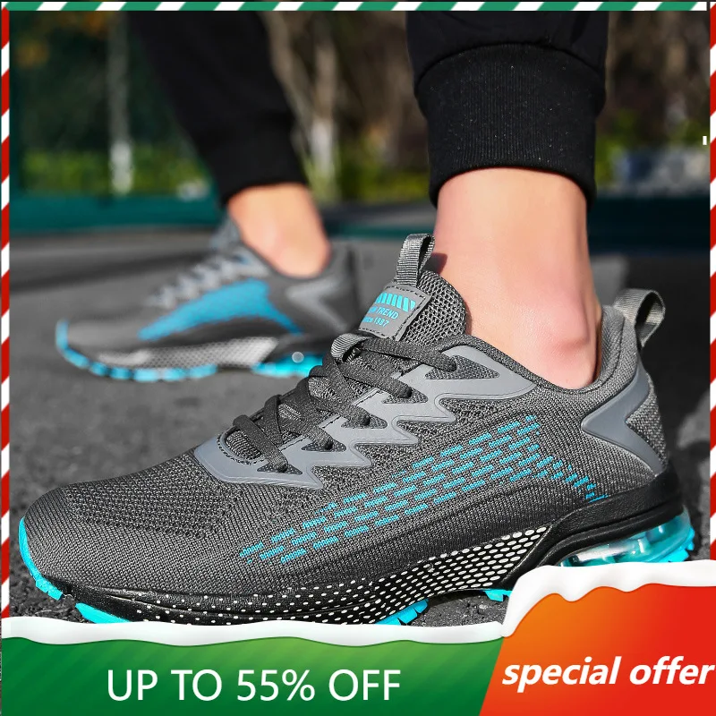 

2023 Outdoor Men Running Shoes Non Slip Sneakers Men Breathable Mesh Sport Shoes Daily Walking Shoes For Man Plus Size 39-47