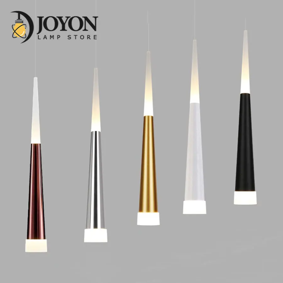 

Dimmable Led Pendant Lamp Long Tube Lamp Kitchen Island Dining Room Shop Bar Decoration Cone Pipe Pendant Light Kitchen Lamp