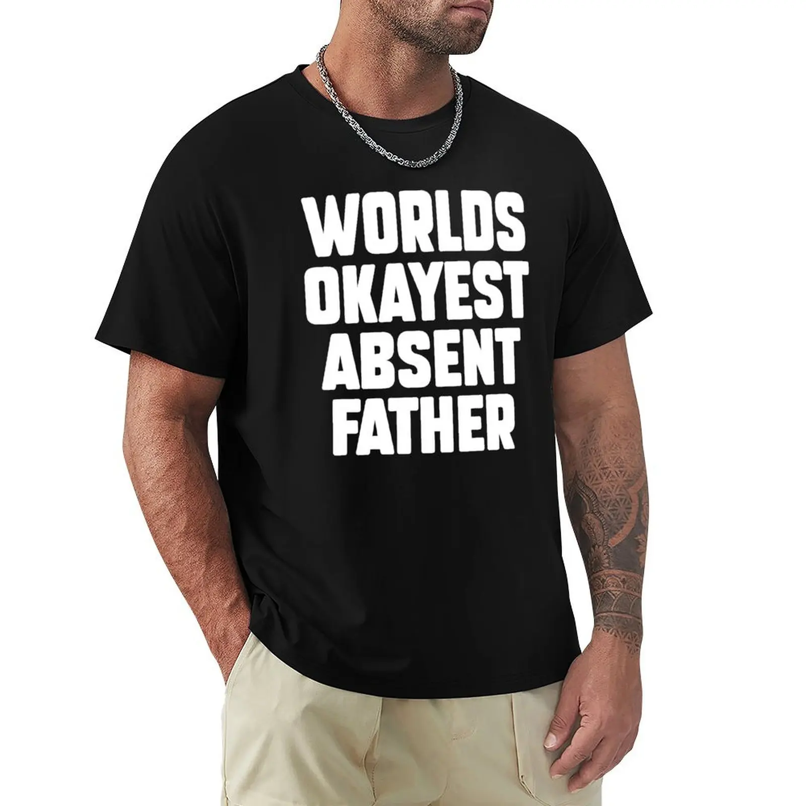 Футболка Worlds Okayest Absent Father футболки с рисунком рубашки надписью летняя рубашка