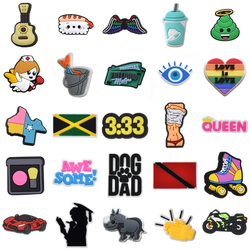

Packs Women Charm Decorations for Crocs Wholesale Bulk Set Jeans Boy Gifts Shoe Charms Para Pins Shoes Accessories Men Girl Kids