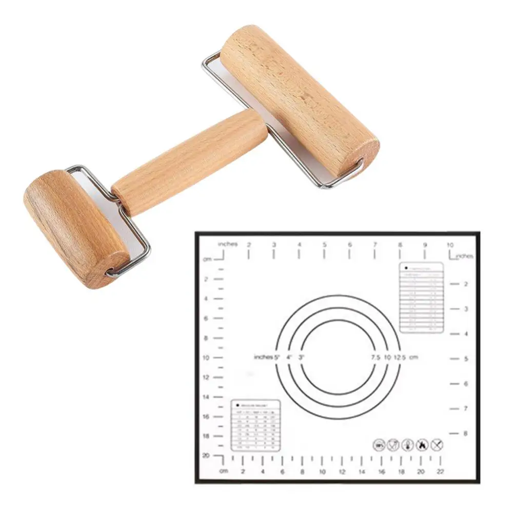 

Прочный рулонный полипропиленовый пакет, измерительная Скалка, прочный и надежный силиконовый + волокнистый домашний коврик для выпечки, кондитерский коврик с антипригарным покрытием
