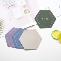 hexagonal pvc coaster waterproof non slip placemat leather insulation pad household simple table mat creative tea coaster