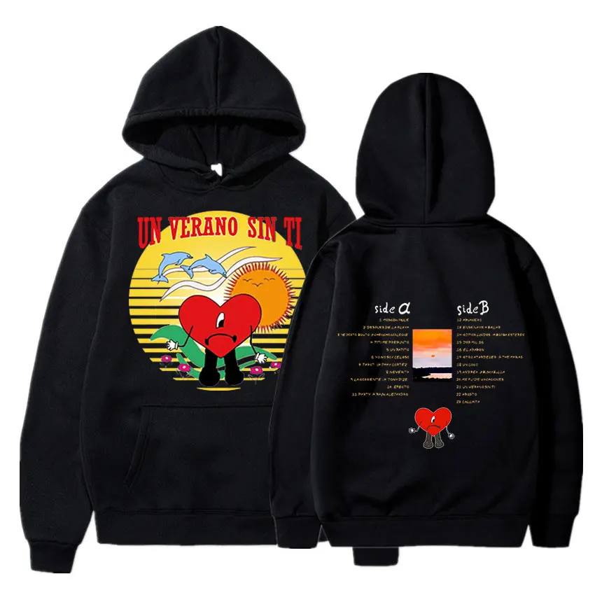 

Singer Bad Bunny Music Album UN VERANO SIN TI Print Hoodies Streetwear Sweatshirts Pullover Men's Harajuku Oversized Hoodie Coat