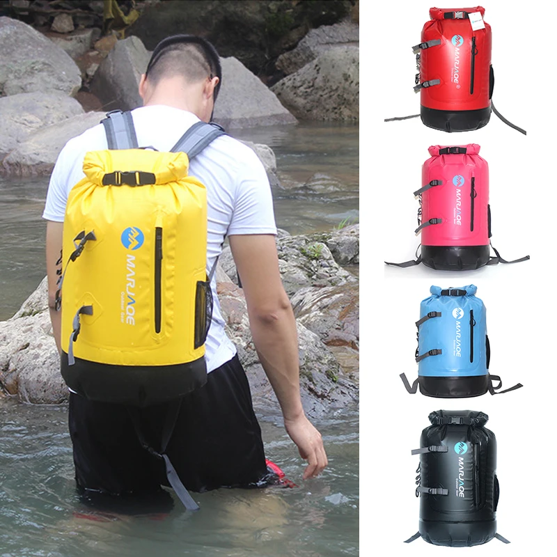 30L PVC Waterproof Dry Diving Backpack Hermetic Duffel Rafting Swim Sports Outdoor Camping Watertight Drybag River Trekking Bag