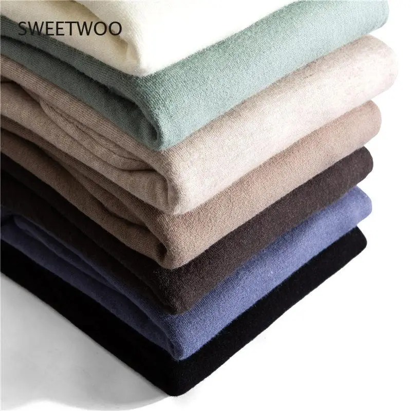 2022 Men's sweater plus velvet thickening half-high collar autumn and winter Korean style slim bottoming sweater sweater trend