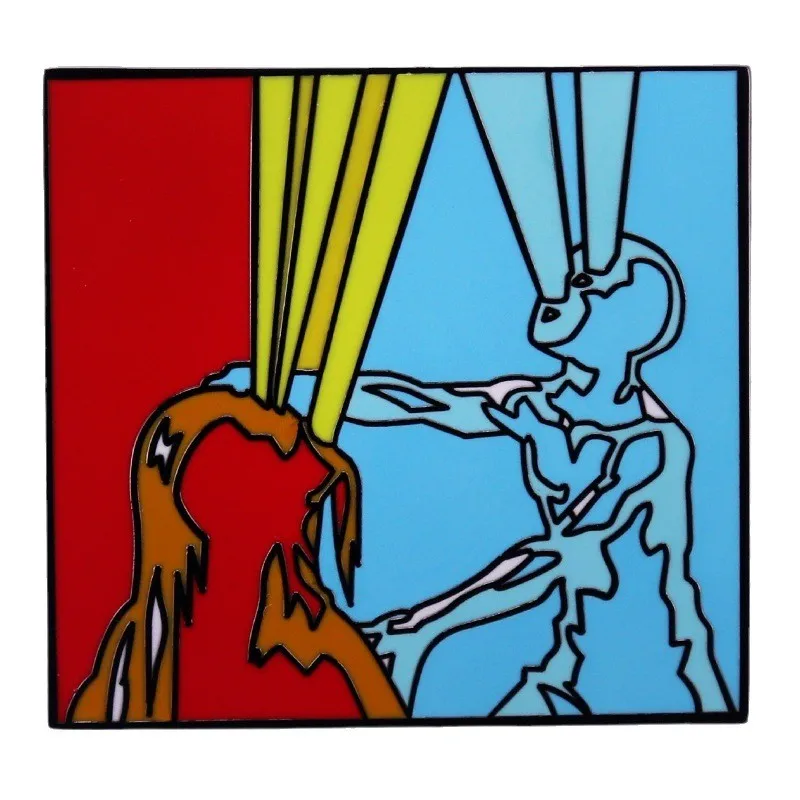 Металлическая эмалированная брошь с изгибом пламени энергией модные ювелирные