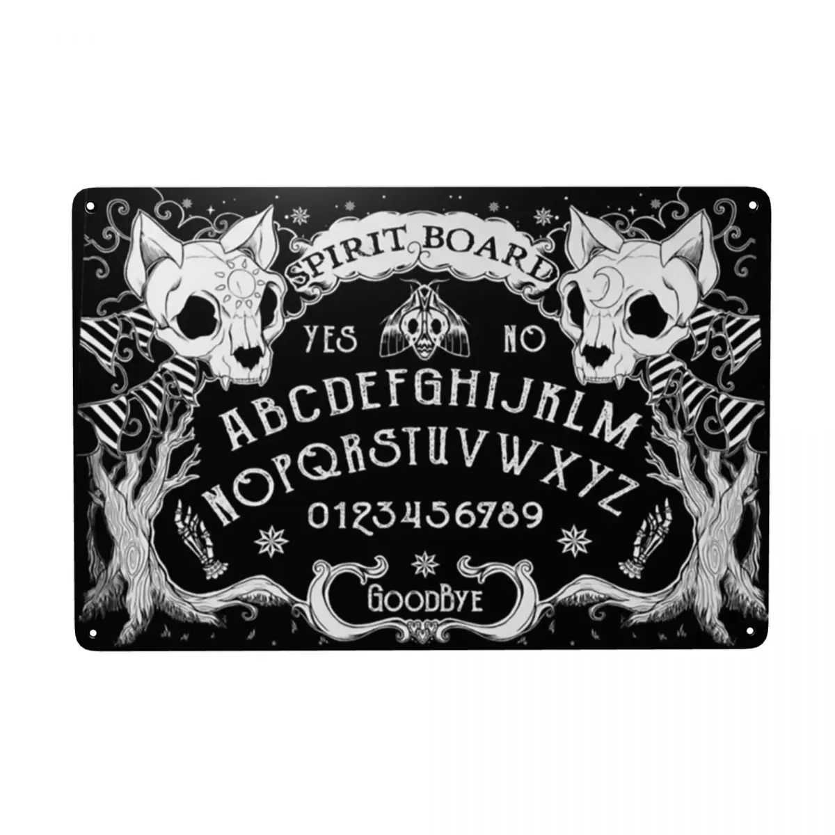 

Vintage Ouija Board Witchcraft Metal Signs Custom Divination Welcome Tin Plaque Gate Garden Bars Wall Art Decor 12x8inch