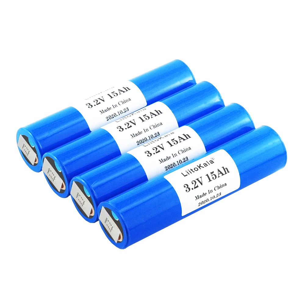 

4pcs LiitoKala 33140 3.2v 15Ah Lifepo4 Lithium Batteries 3.2V Cells for Diy 12v 24v E Bike E-scooter Power Tools Battery Pac