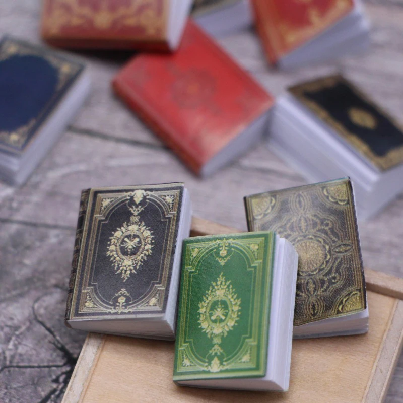 

9Pcs/set Doll House Classical Books Mini Pocket Jane Diary Micro Shielding Scene Page Book