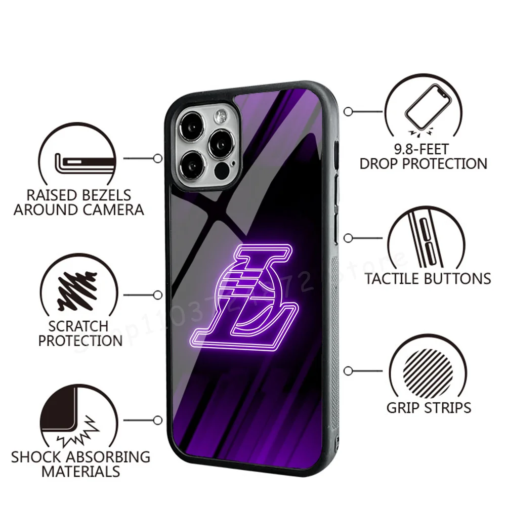 L-Lakers чехол для телефона Сильный магнитный IPhone 15 14 13 Pro Max 11 12 Mini Magsafe