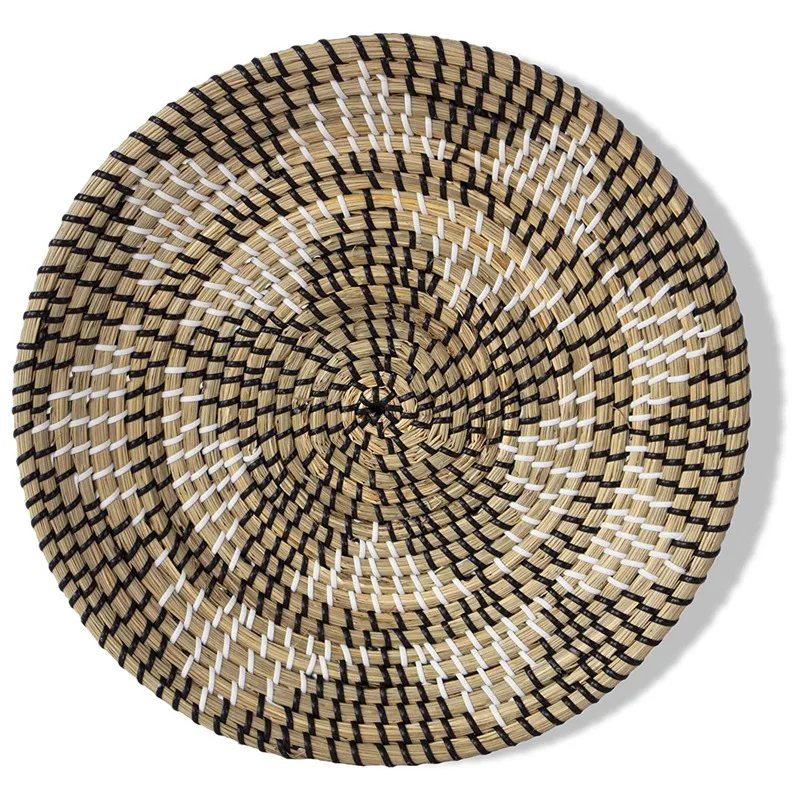

13.4Inch Natural Woven Fruit Basket Bowl, Handmade Seagrass Decorative Bowl Chic Rustic Boho Decor Wall Hanging