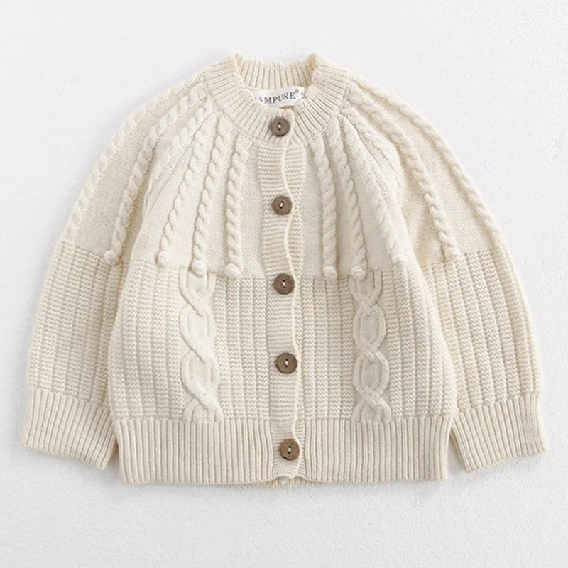 Осенний детский вязаный костюм зимний комбинезон для новорожденных девочек