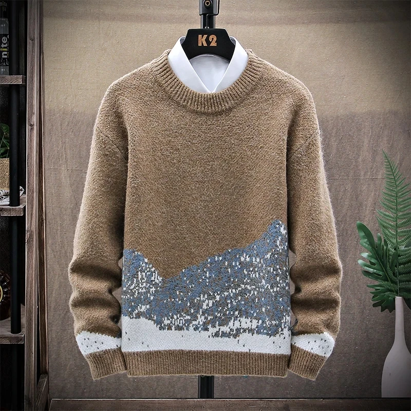 

Fashion Sweater Men'S Grey Black Solid HIP HOP Streetwear Pull OverSized 7XL 8XL 2022 Long Sleeves Pullover For Autumn Spring