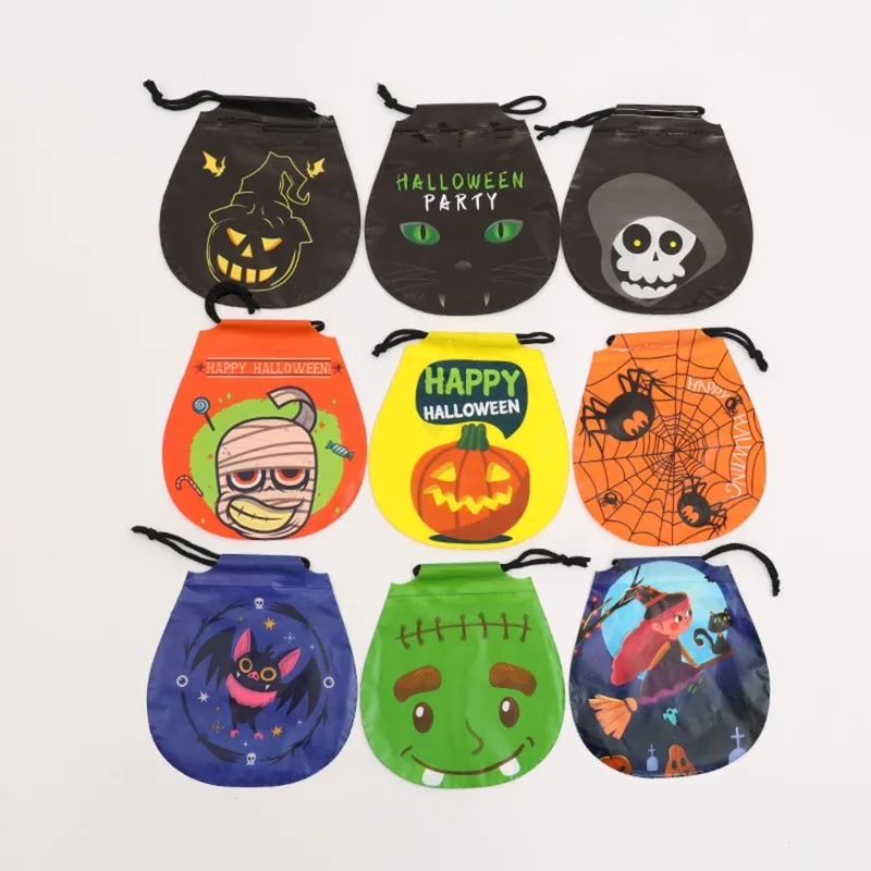 

18/50pcs Halloween Candy Bags Pumpkin Bat Snack Biscuit Gift Bag Trick or Treat Kids Favors Halloween Party Decoration Supplies