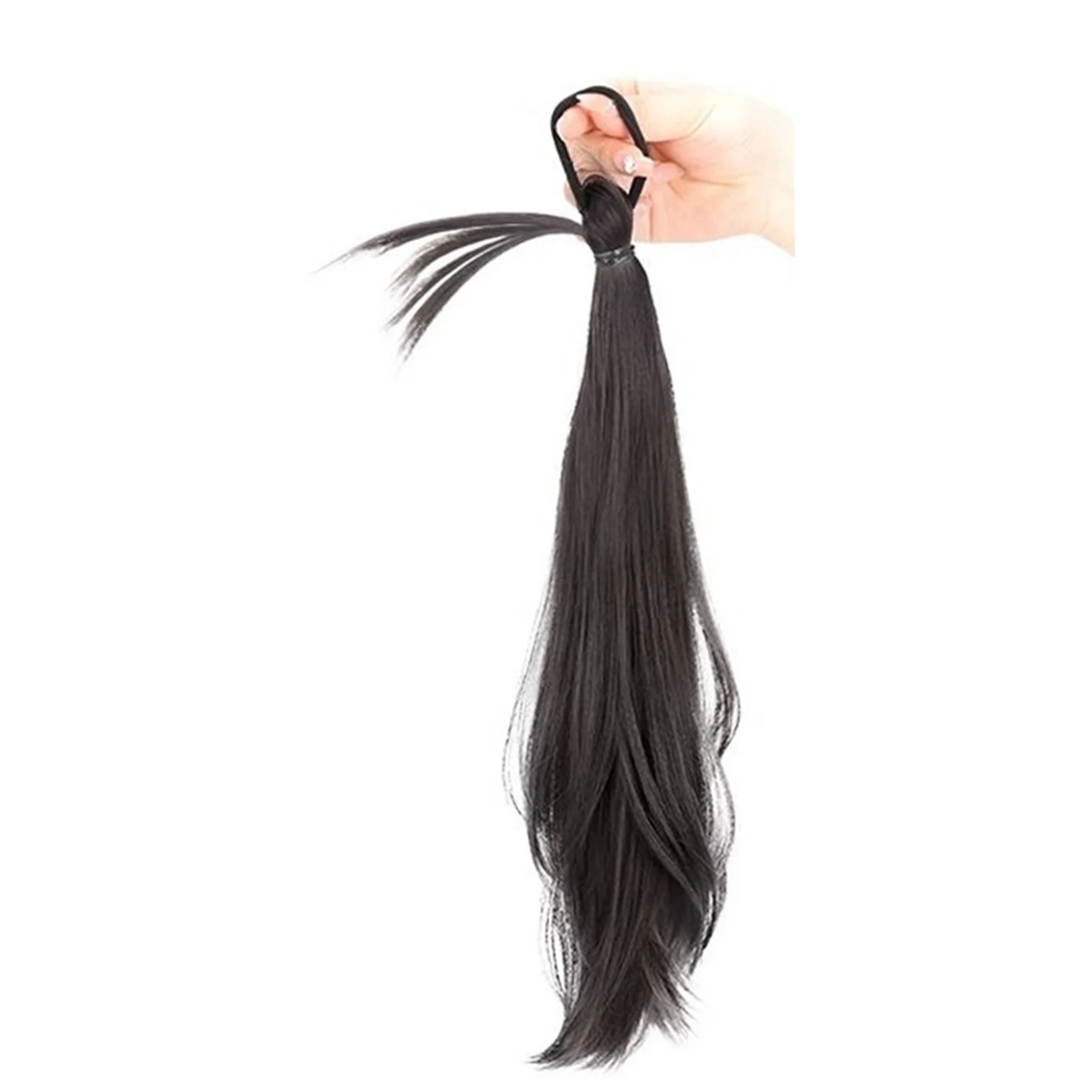 

Черные волосы для наращивания хвостик черный хвост с эластичной лентой для повседневной носки для свиданий