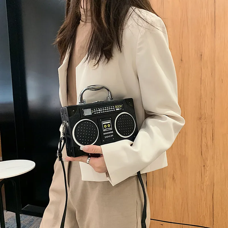 

Модная женская сумка через плечо, индивидуальные мини-сумки через плечо с блестками в радиостиле для женщин, сумка-мессенджер из искусствен...