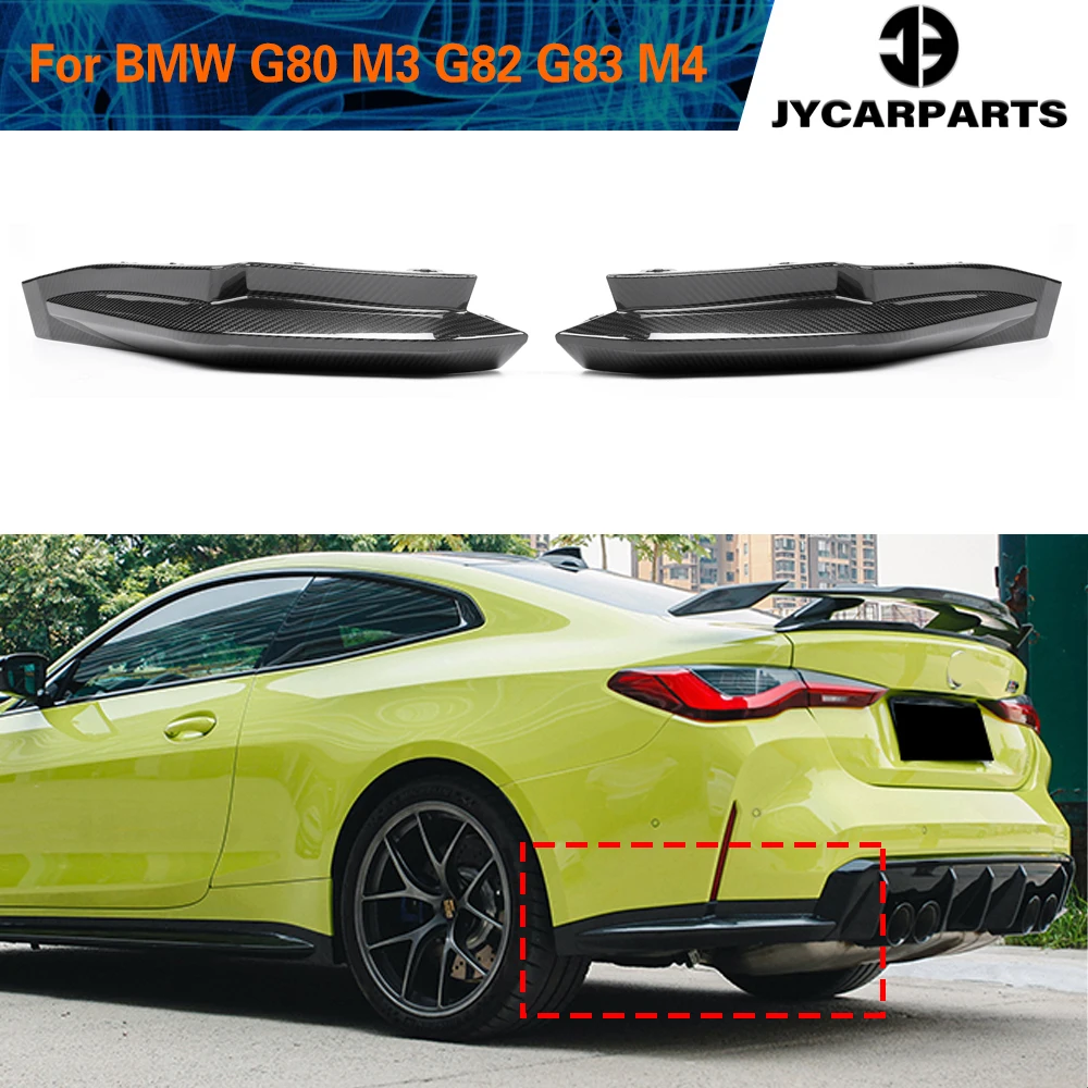 

Разветвители для губ заднего бампера, фартук для бмв G80 G82 M3 M4 2021Up, задний диффузор из сухого углеродного волокна, разветвители для губ
