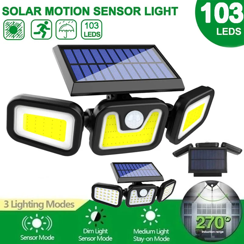 

Уличные светодиодные лампы на солнечной батарее, 3 режима, 103 светодиодов