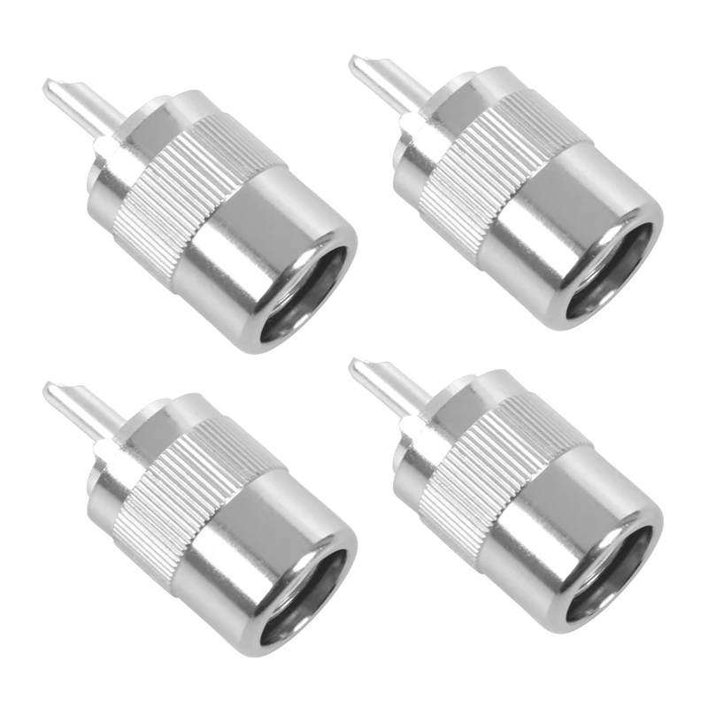 

4X UHF PL259 SO239 Male Twist-On Connector RFC400 RG8 RF Coaxial Adapter Connector,Silver