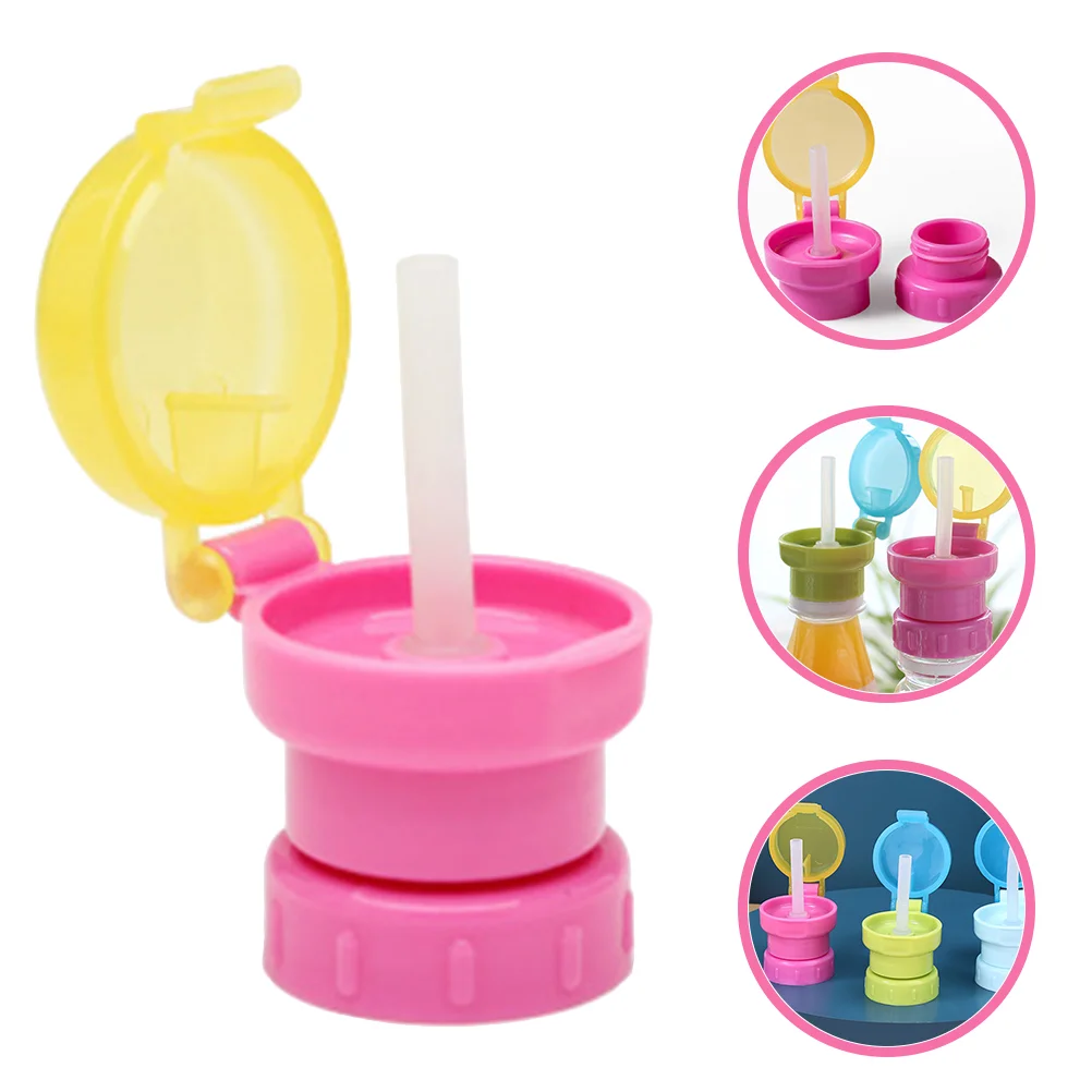 

Childrens Water Bottle Spill Free Top Conversion Juice Soda Caps Beverage Lid Straw Drinks Sippy Cover Baby