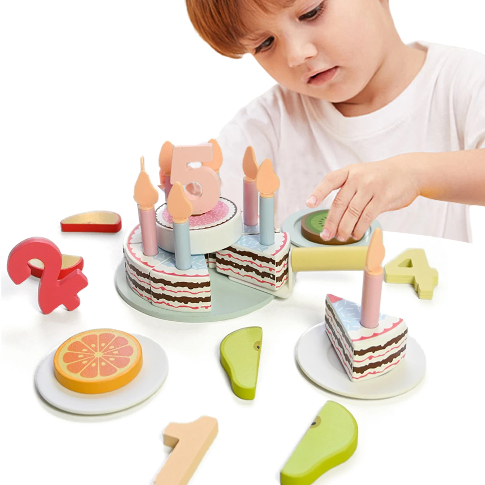 

Wooden Cake Toy Birthday Cake Toy For Toddlers Wooden Birthday Party Cake For Toddlers Pretend Food Set Kids Cake Set Learning