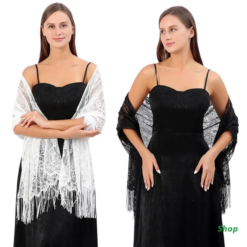 

L5YC Evening Dress Shawls Boleros Wraps Mesh Wedding Capes Party Summer Shawl Wraps
