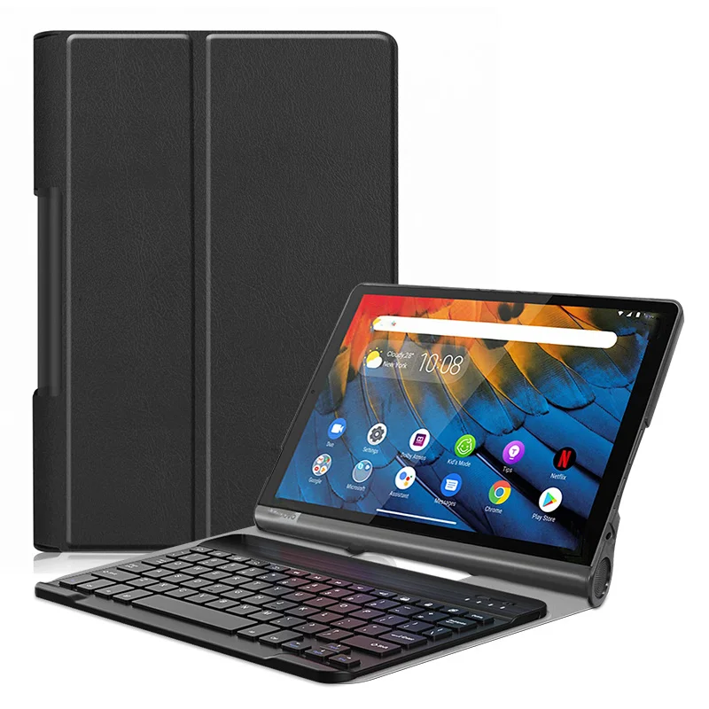 

Case For Lenovo Yoga Smart Tab 10.1 2019 With Wireless Keyboard, For Yoga Tab 5 10.1 YT-X705F Magnetic Cover PU Leather Capa Hot