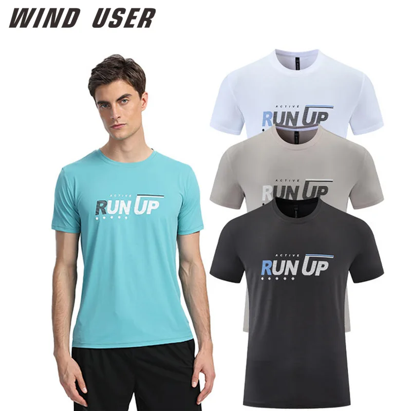 

Running T-shirt Collar Movement Loose Quick-drying Breathable Leisure Fitness Clothing Male Short Sleeve Top