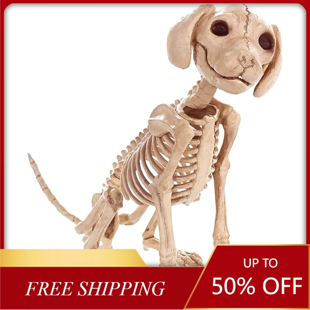 

NEW Halloween Skeleton Puppy, Mini Poodle Dog Skeleton Dog Bones for Hallowmas Decoration Haunted House Party
