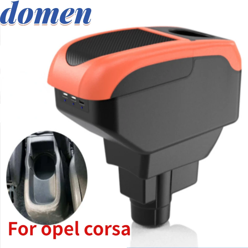 

New Storage Box For opel corsa dedicated central armrest box storage box accessories USB Charging